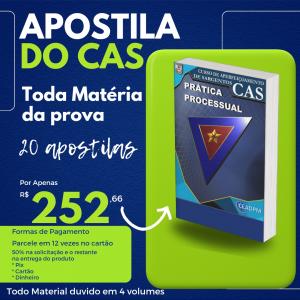 Apostilas do Curso do CAS para a PMERJ 20 matérias em 4 Volumes 21x28 cm Colorido Frente e Verso Capa Transparente e Preta Espiritual de plástico 