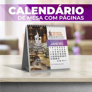 Calendário de Mesa 16x15 cm Folhas couche 150g - sem revestimento 15x16 4x4 Base supremo 300g Duplo Anel - Wire-o 6 folhas / 12 páginas