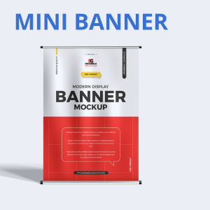 Mini Banner Lona 280g  4x0 Sem Verniz Bastão e Cordão 